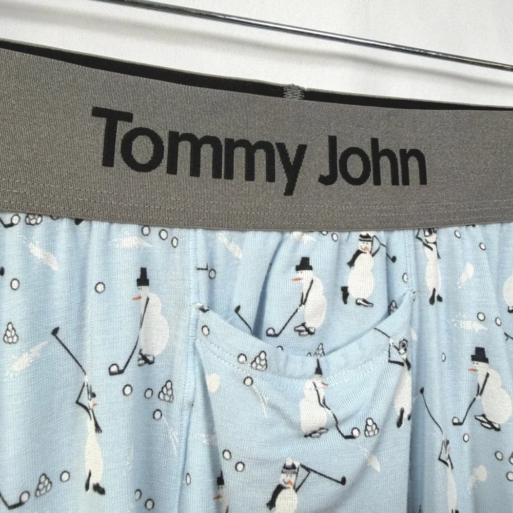 Tommy John Second Skin Boxer Briefs Mens S Blue Golf Snowman Novelty Print